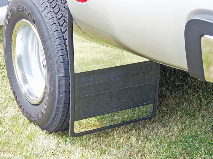 Owens Classic Dually Mud Flaps – Rubber With Stainless Steel Inserts, Fits 1994–2002 Dodge Ram 3500 (86Rf103S) 1