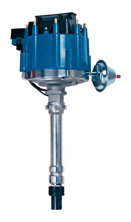Proform Racing-Style Hei Distributor – Model 66941B, Blue Vacuum-Advance Cap, Polished Finish For Chevy V8 Engines 1