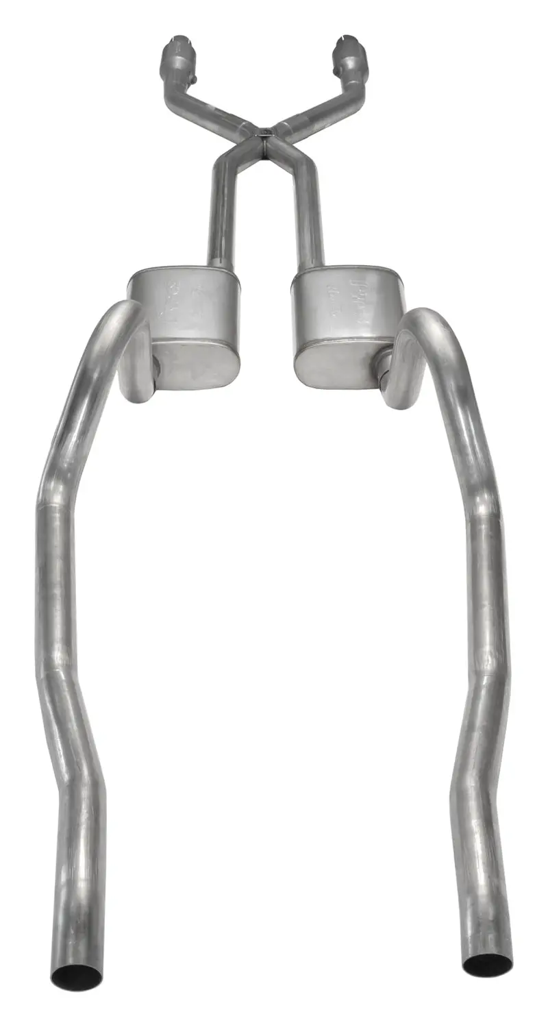 Pypes Performance Sma910Re Exhaust System – Crossmember-Back W/X-Pipe, 2.5" Dual Exit, Race Mufflers Included (1975–1976 Mopar A-Body) 1