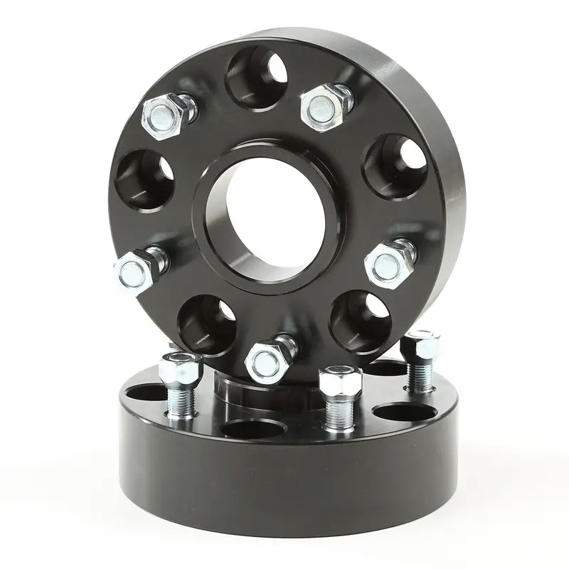 Rugged Ridge 1.75-Inch Black Aluminum Wheel Spacer Kit – 5X5 Bolt Pattern, Pair (15201.17) 1