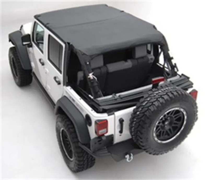 Smittybilt Extended Soft Top For 2007–2009 Jeep Wrangler Jk 4-Door – Black Diamond Finish (94535) 1