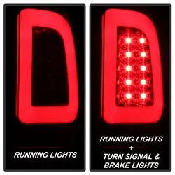 Spyder Auto 5084736 Led Light Bar Tail Lights – Version 3, Red/Transparent Lens 1