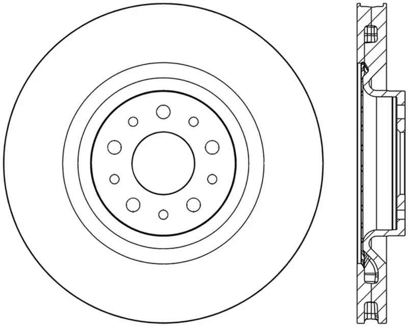 Stoptech Sport Drilled And Slotted Brake Rotor – Front Right Application 1