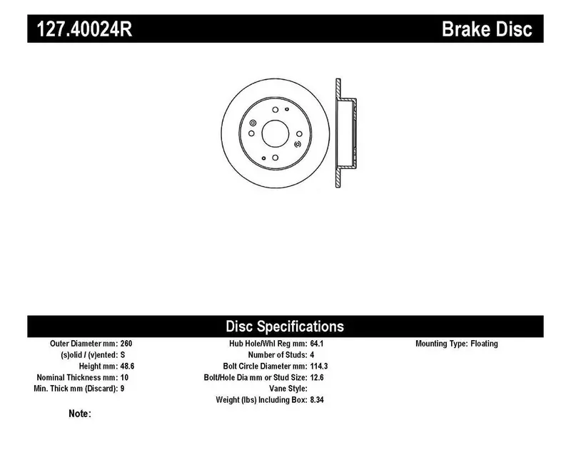 Stoptech Sport Rear Right Brake Rotor – Drilled & Slotted Design 1