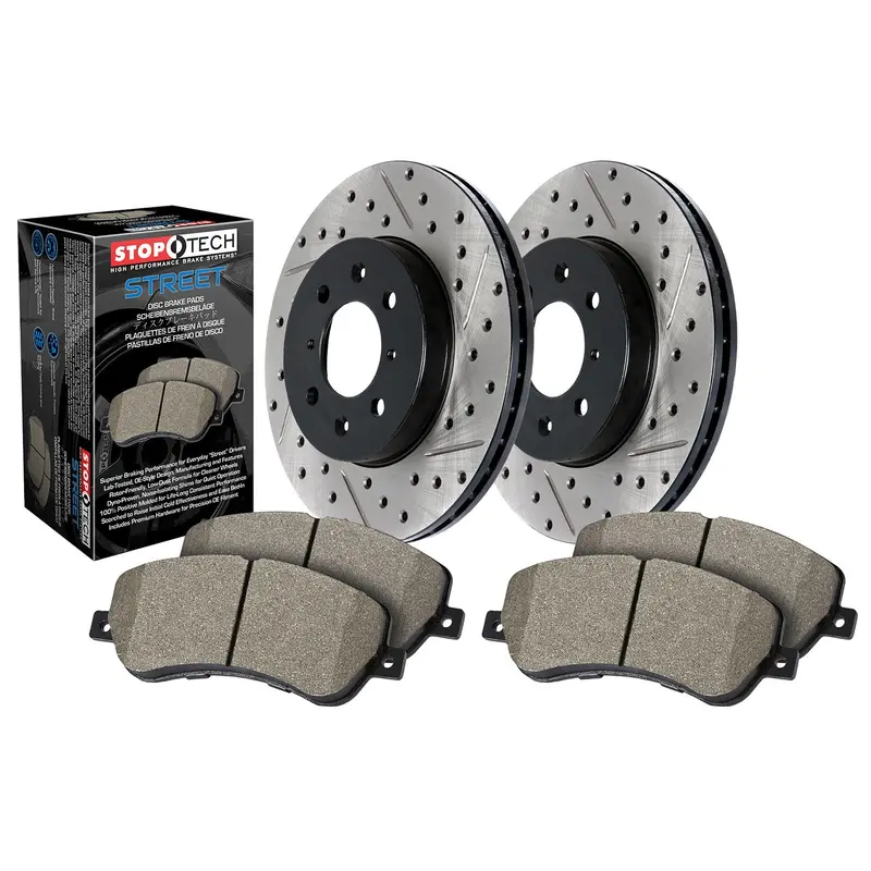 Stoptech Street Performance Rear Brake Kit – Drilled & Slotted Rotors (938.51525) 1