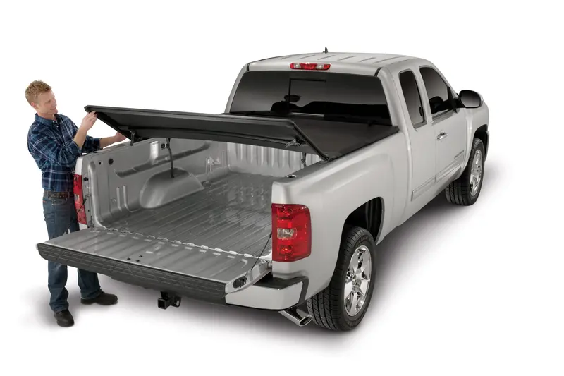 Trailfx Soft Tri-Fold Truck Bed Cover – Non-Locking, Black Vinyl With Aluminum Rails, Model Tfx2004 1